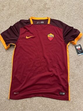 Nike Men's AS Roma Maroon & Gold Football Soccer Jersey